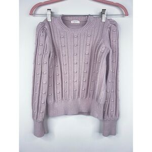 J Crew Crewcuts Girls Bauble Knit Sweater Crew Neck Pink Lavender Cotton Medium